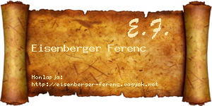 Eisenberger Ferenc névjegykártya